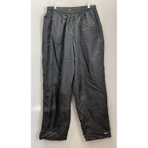 VINTAGE Nike Pants Size 2XL Black Nylon Baggy 90s Lightweight Ankle Zips Warm Up